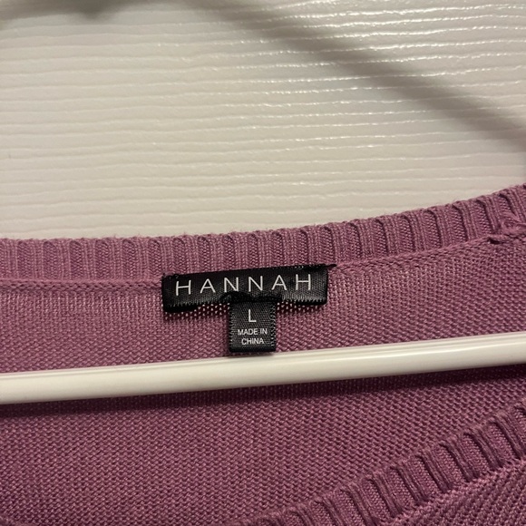 Hannah Purple Long Sleeve Thin Sweater
Blouse With The Lace Trim Bell
Sleeve L - Picture 3 of 7